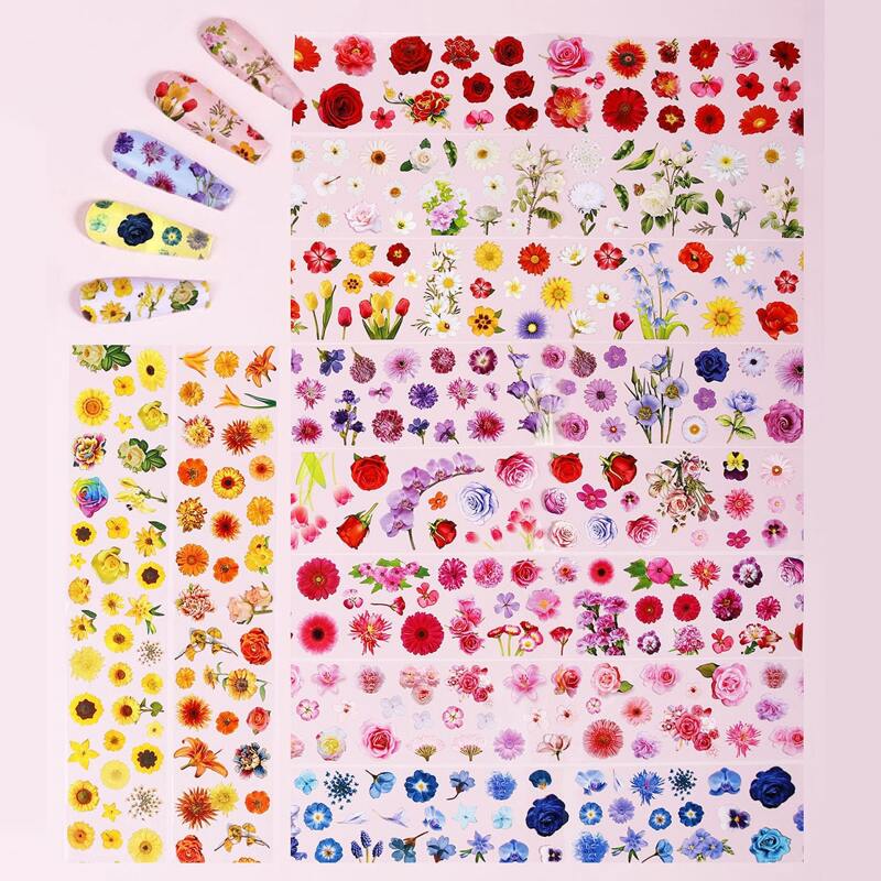 

10rolls Flower Pattern Nail Art Sticker, Multicolor