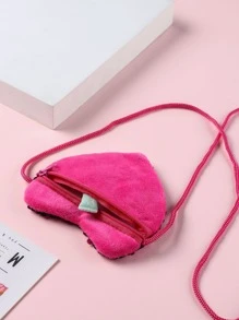 Heart-Shaped Shiny Sequin Crossbody Bag, Kids' New Year Gift Coin Purse, Reversible Mermaid Wallet, Children's Present