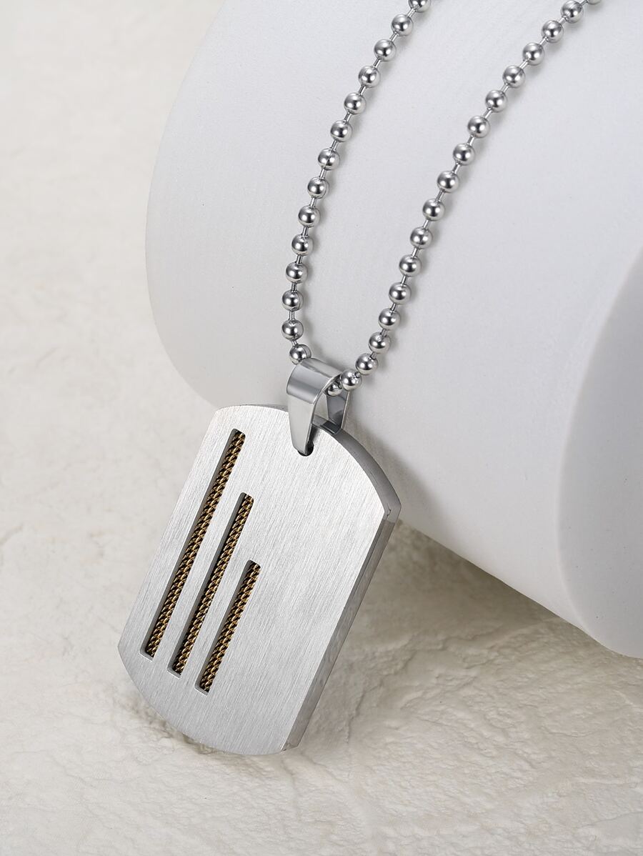 Collar de acero inoxidable - Plateado - Ver 1