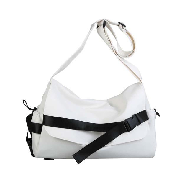 

Release Buckle Detail Large Capacity Crossbody Bag, White