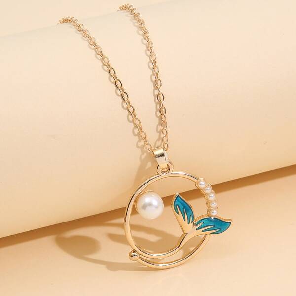 

Fish Tail Decor Necklace, Gold