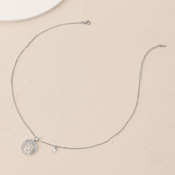 

Tree Decor Charm Necklace, Silver