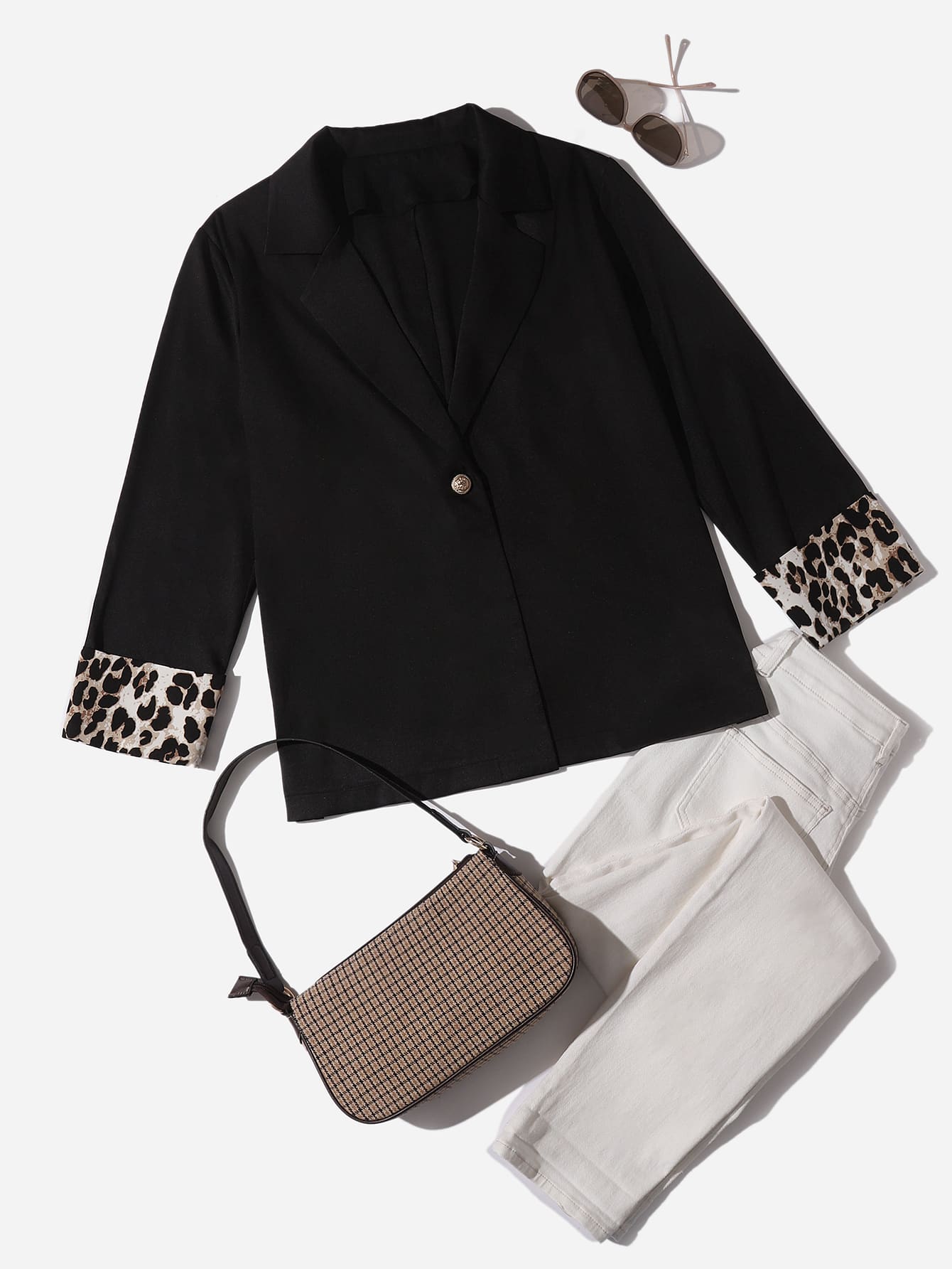 Áo vest Plus size Nút Báo Giải trí - màu đen - Xem 1