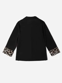 Áo vest Plus size Nút Báo Giải trí - màu đen - Xem 2