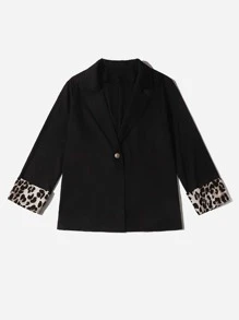 Áo vest Plus size Nút Báo Giải trí - màu đen - Xem 3