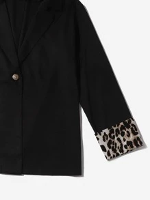 Áo vest Plus size Nút Báo Giải trí - màu đen - Xem 4