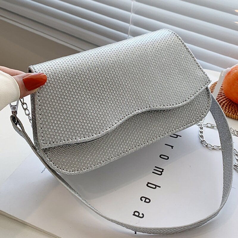 

Rhinestone Decor Chain Shoulder Bag, Silver