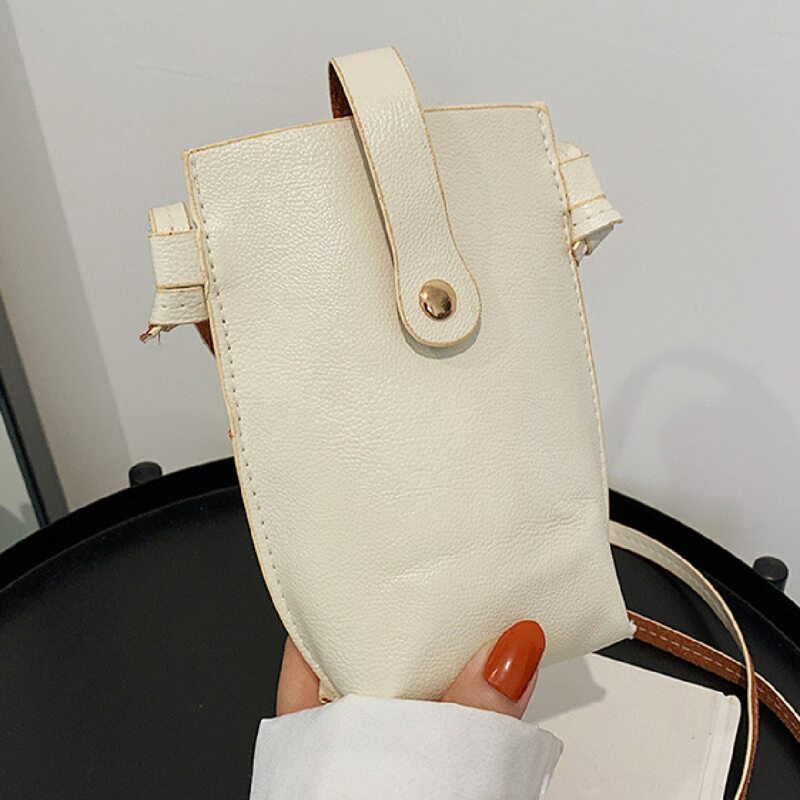 

Snap Button Crossbody Bag, Beige
