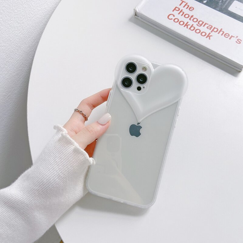 

Heart Pattern Phone Case, Clear