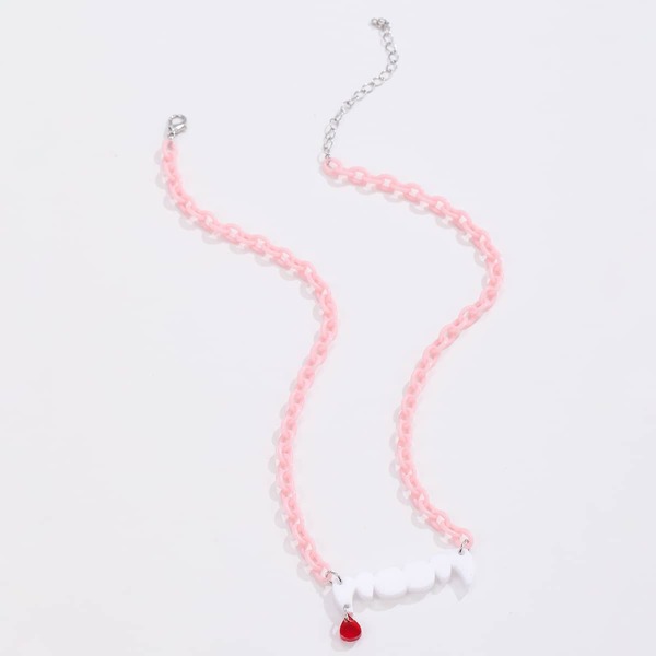 

Teeth Charm Necklace, Multicolor