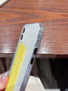 Clear Hand Strap Phone Case - Yellow - View 4