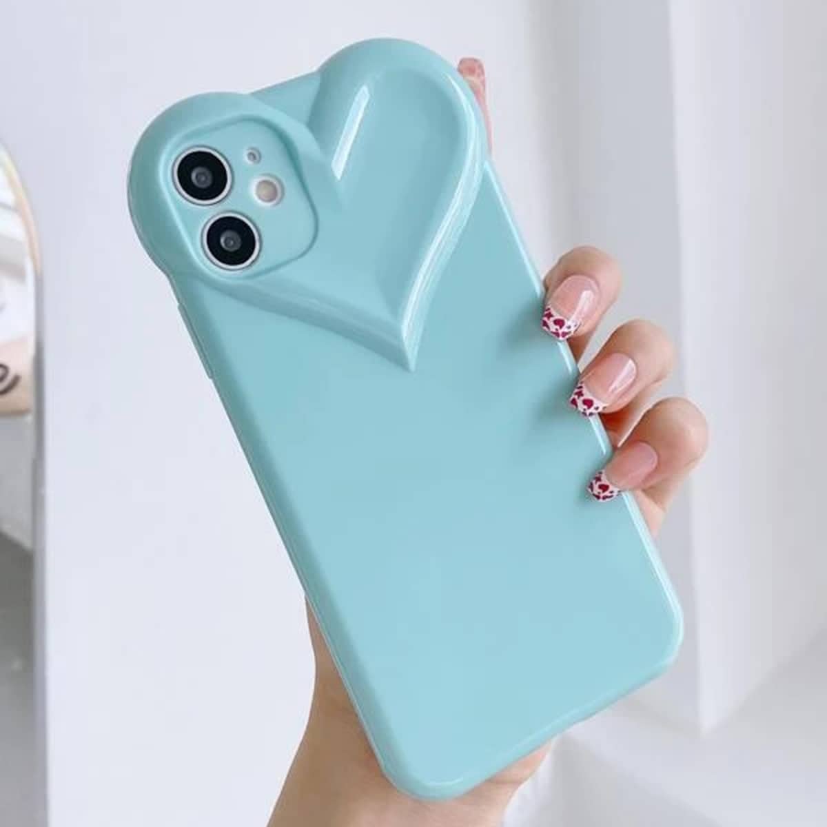 

Heart Pattern Phone Case, Blue