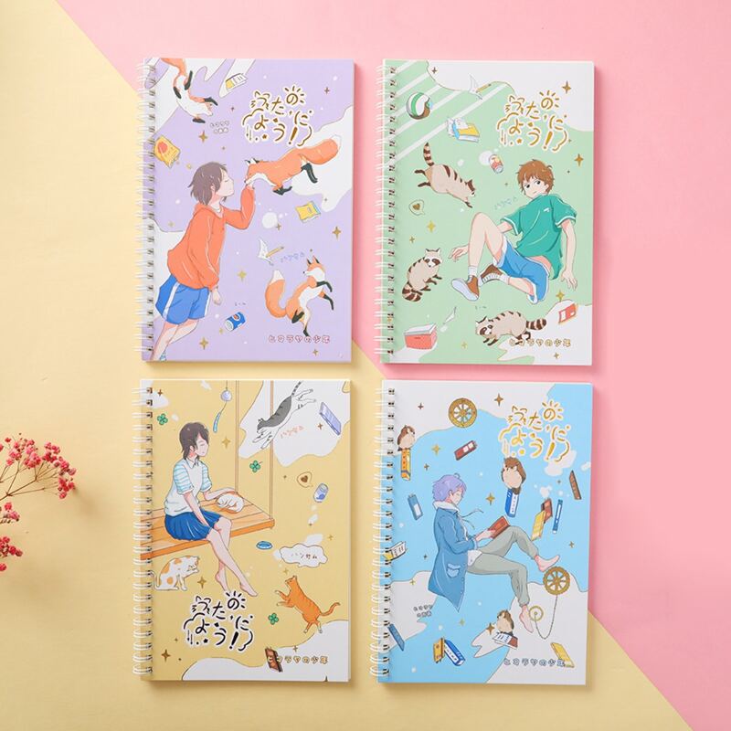 

4pcs Cartoon Graphic Notebook, Multicolor