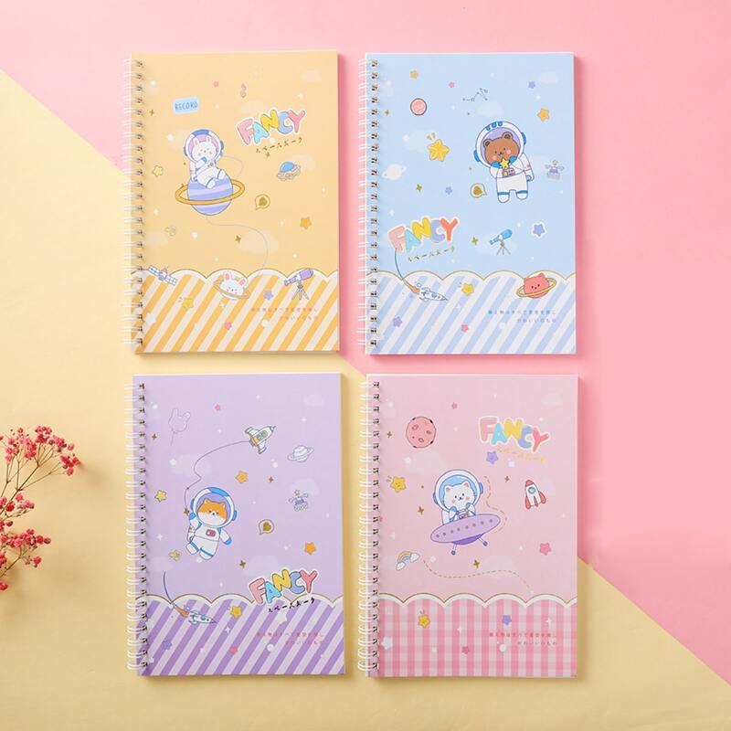 

4pcs Cartoon Graphic Spiral Notebook, Multicolor