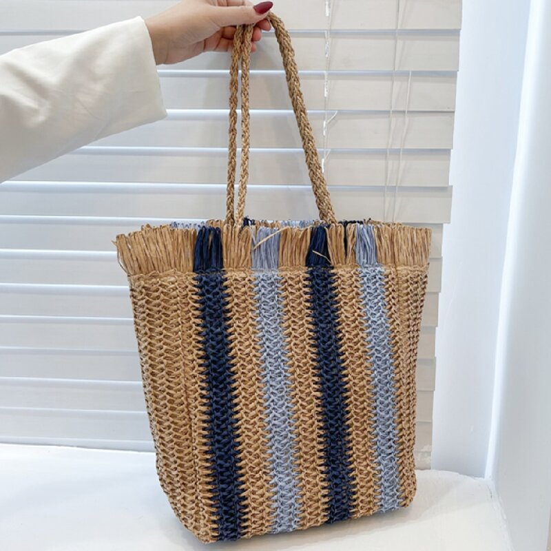 

Striped Tote Bag, Khaki