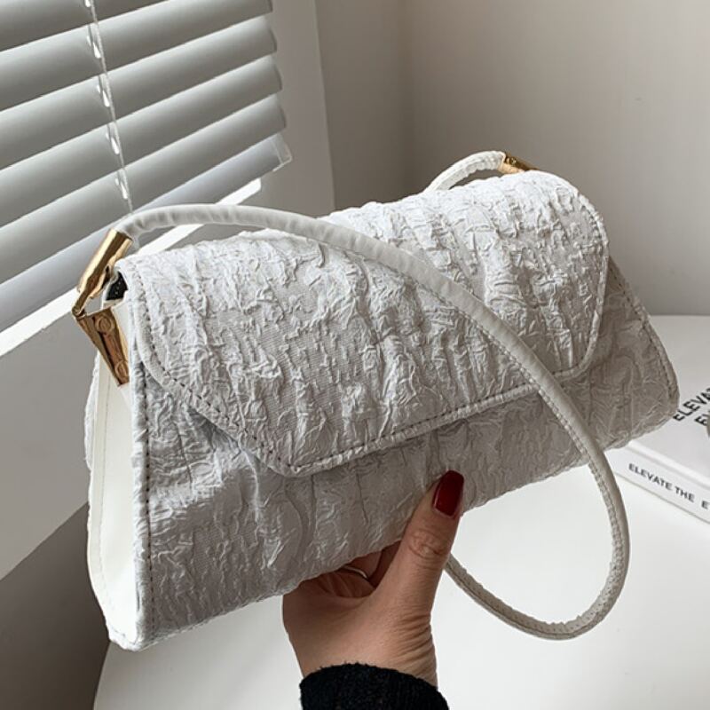 

Minimalist Flap Shoulder Bag, White