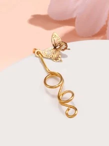 Vòng bít mũi bằng thép không gỉ, trang trí hình bướm dành cho nữ & nam, hãy thể hiện sự táo bạo với món quà trang sức cơ thể sắc sảo này - Vàng - Xem 1