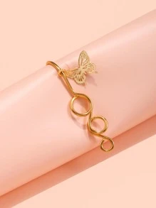 Vòng bít mũi bằng thép không gỉ, trang trí hình bướm dành cho nữ & nam, hãy thể hiện sự táo bạo với món quà trang sức cơ thể sắc sảo này - Vàng - Xem 3