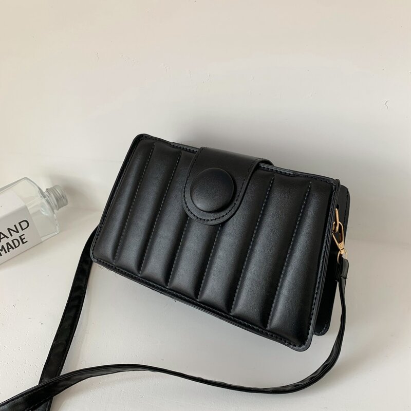 

Snap Button Crossbody Bag, Black