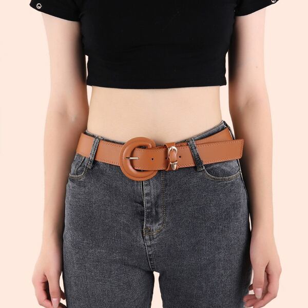 

PU Leather Belt With Punch Tool, Khaki