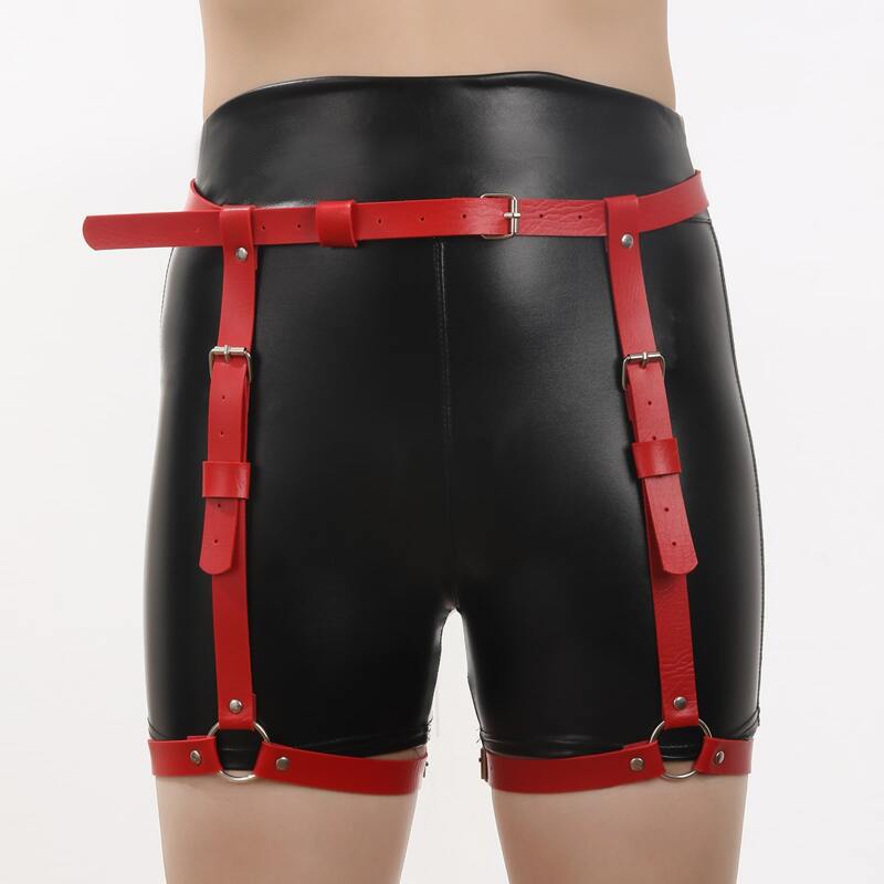 

Ring Linked Garter Belt, Red