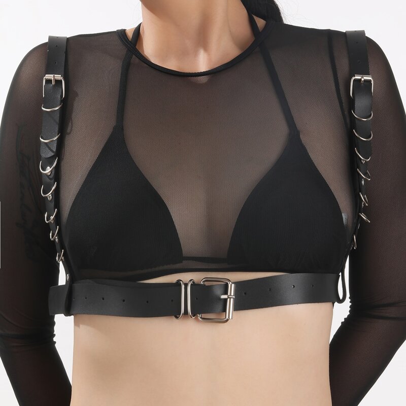 

Ring Decor Harness Belt, Black