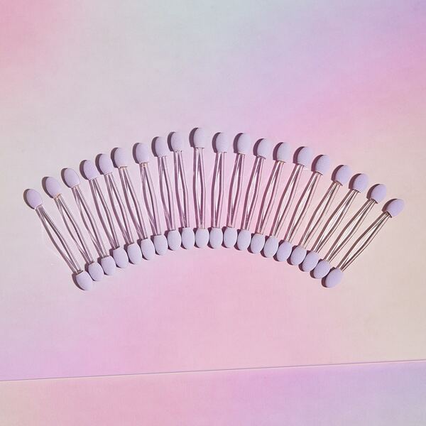 

20pcs Double-ended Sponge Eyeshadow Brush, Purple