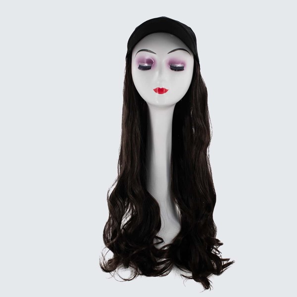 

Natural Long Curly Wig With Cap, Brown