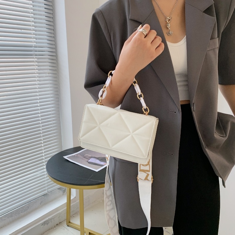 

Minimalist Flap Satchel Bag, White