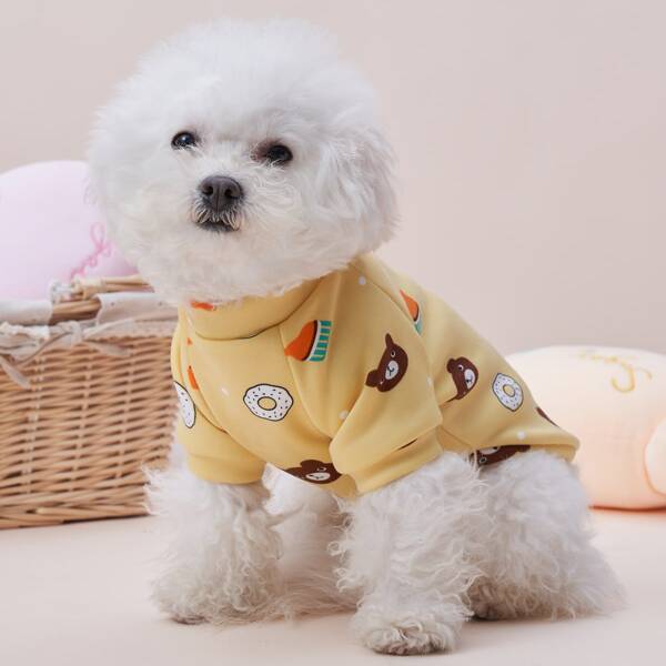 

Cartoon Graphic Pet Sweatshirt, Multicolor