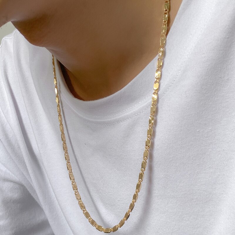 

Guys Minimalist Chain Necklace, Gold