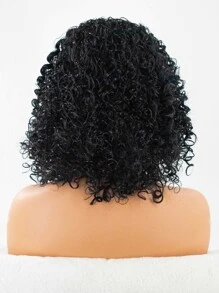 Natural Short Curly Wig - Black - View 4
