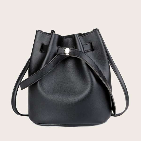 

Minimalist Ruched Bag, Black