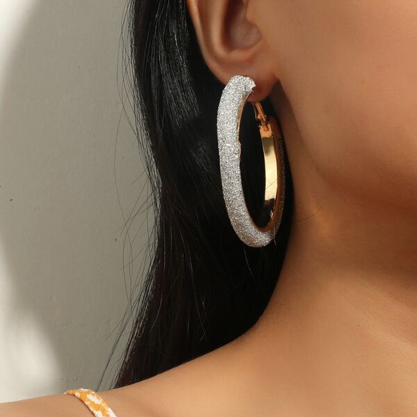 

1pair Hoop Earrings, Silver
