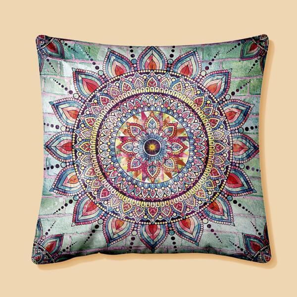 

Mandala Print Cushion Cover Without Filler, Multicolor