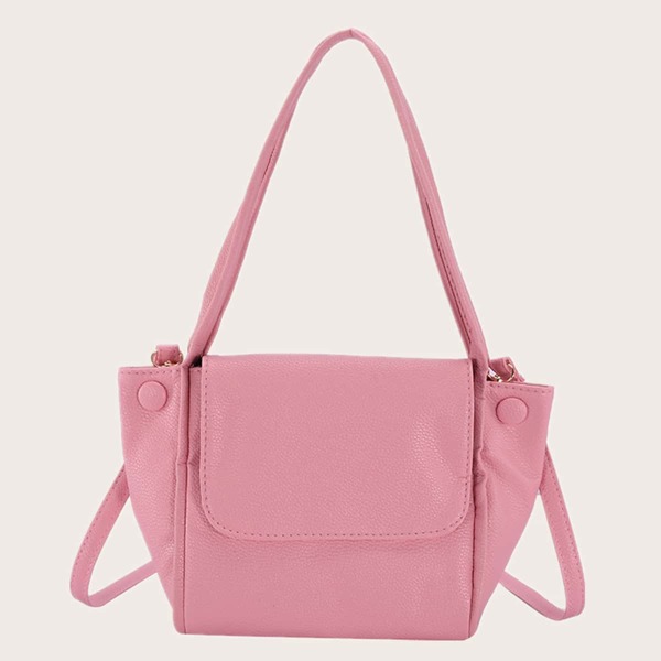 

Minimalist Flap Shoulder Bag, Pink