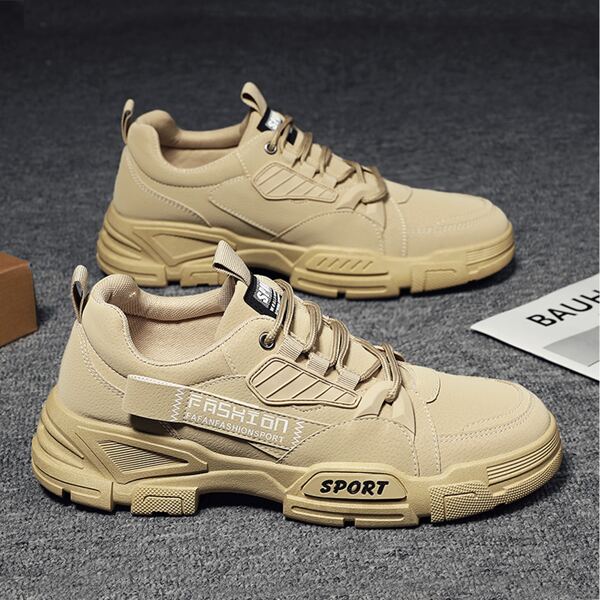 

Men Lace-up Front Letter Graphic Sneakers, Khaki