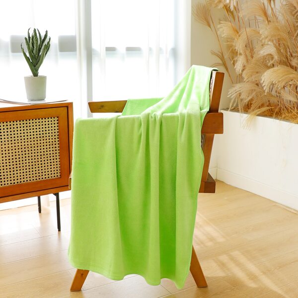 

1pc Plain Bath Towel, Green