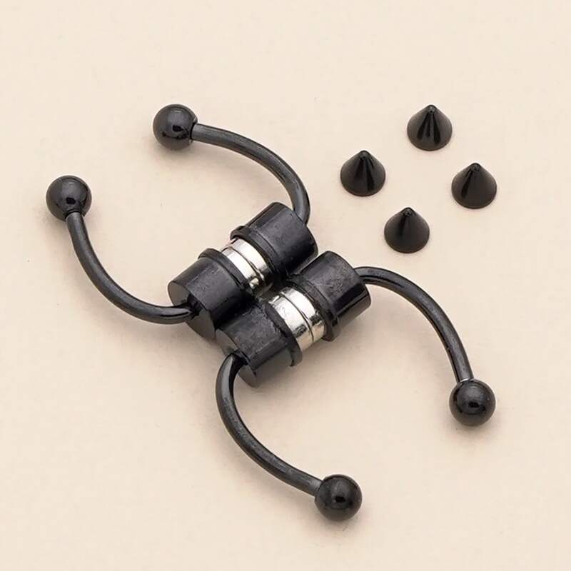 

1set Magnetic Nose Ring, Black