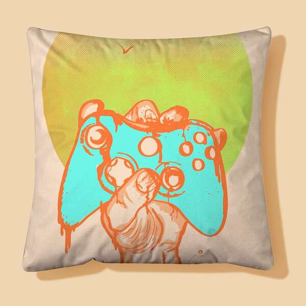 

Gamepad Print Cushion Cover Without Filler, Multicolor