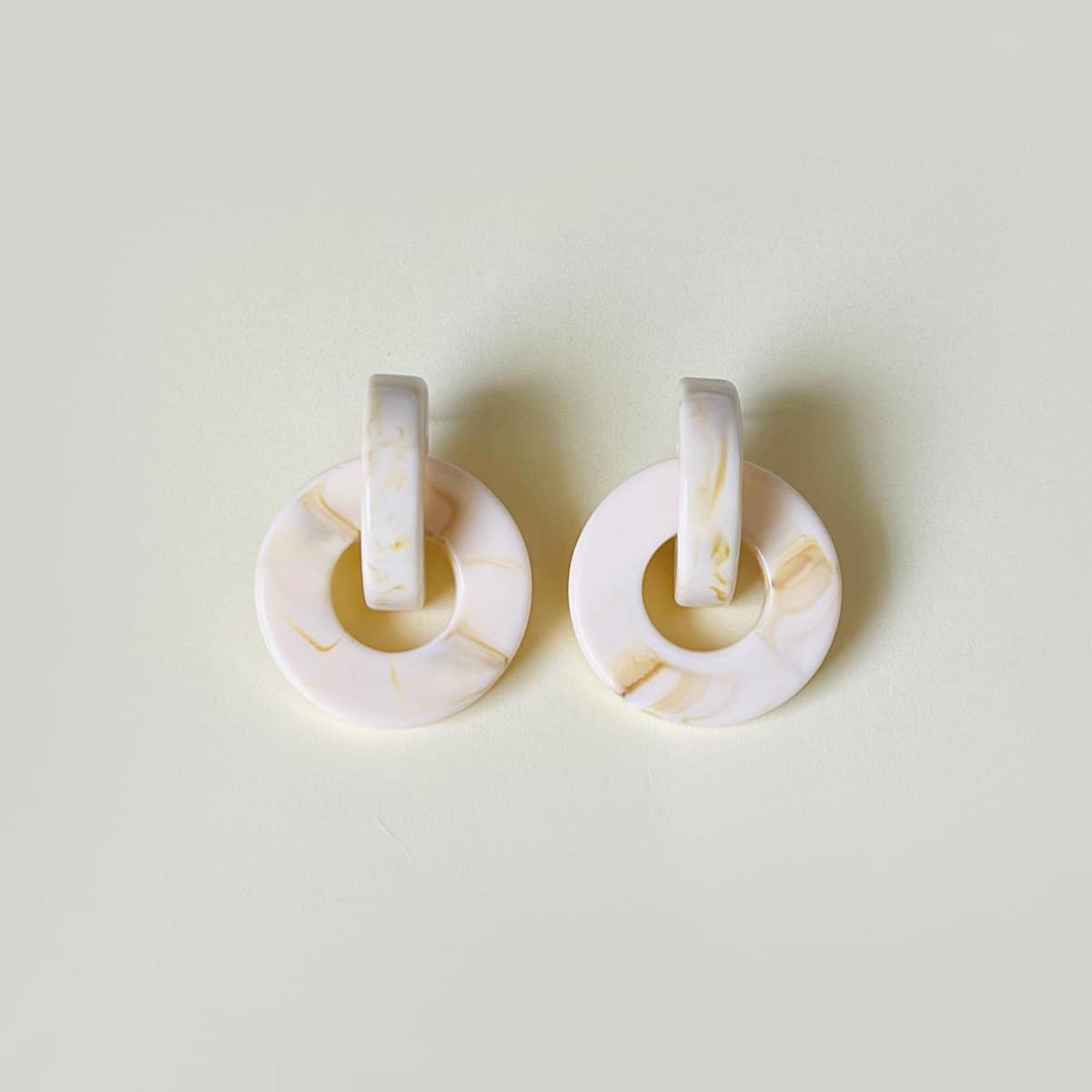 

Ring Decor Stud Earrings, Beige