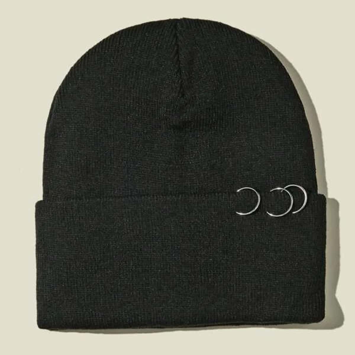 

Guys Ring Decor Beanie, Black