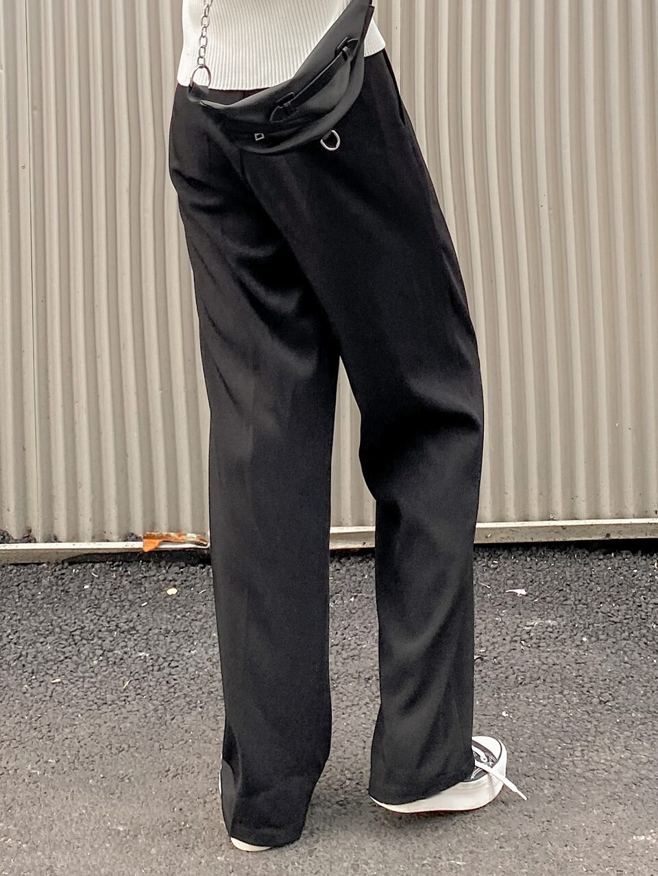 Solid Plicated Tailored Pants Business Attire