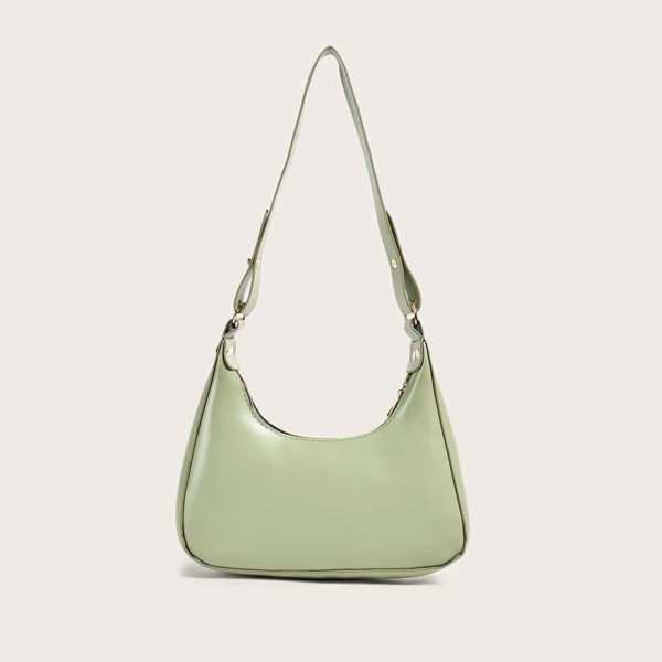 

Minimalist Zip Shoulder Bag, Green