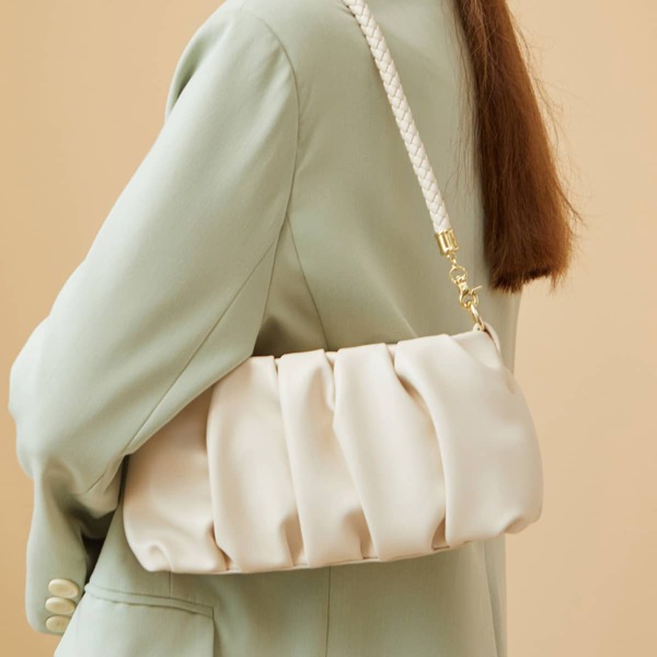 

Minimalist Ruched Bag, White