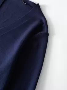 Men Knitwear Nút phía trước màu trơn Giải trí - Màu xanh hải quân - Xem 3