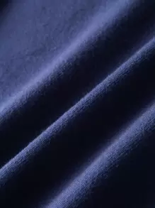 Men Knitwear Nút phía trước màu trơn Giải trí - Màu xanh hải quân - Xem 4