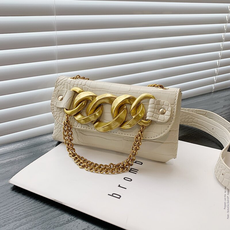 

Croc Embossed Crossbody Bag, White