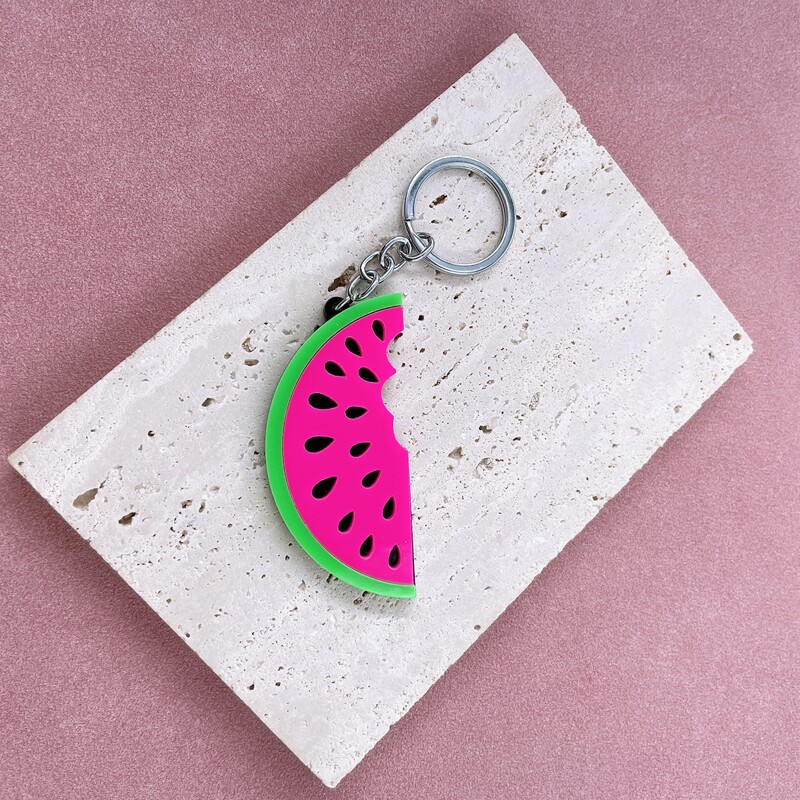 

Watermelon Charm Keychain, Multicolor