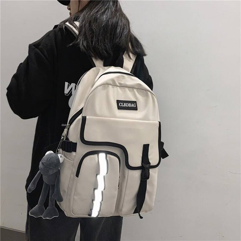 

Pocket Front Backpack, White